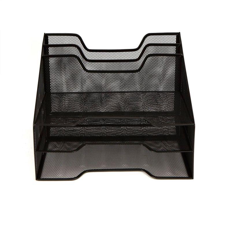 Mind Reader Desktop Organizer, Vertical File Holder, Paper Trays, Office, Metal Mesh, 12.5"L x 11.5"W x 9.5"H