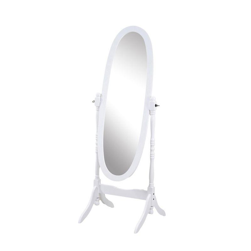 Roundhill Furniture Traditional Queen Anna Style Wood Floor Cheval Mirror Pink