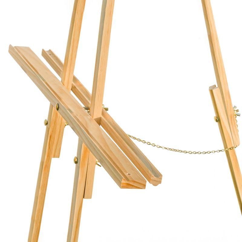 Art Alternatives Display Easel 33.86"x36.61"x59.84" Natural: Wooden Easel for Painting & Signage, Artist Easels