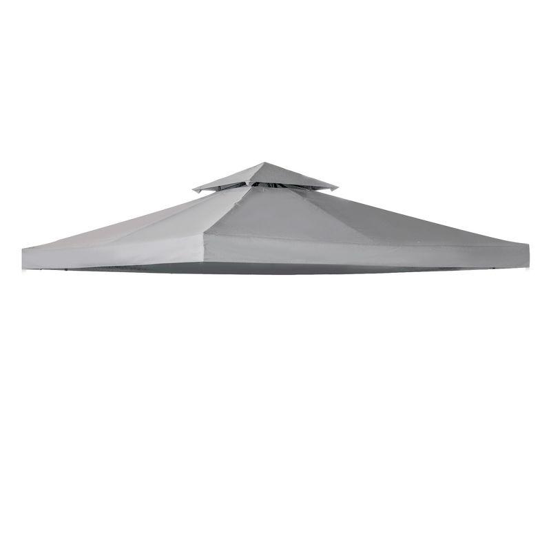 Outsunny Gazebo Replacement Canopy for Model 01 -0153, 2-Tier Top Cover for 9.84' x 9.84' Outdoor Gazebo, Gray (TOP ONLY)