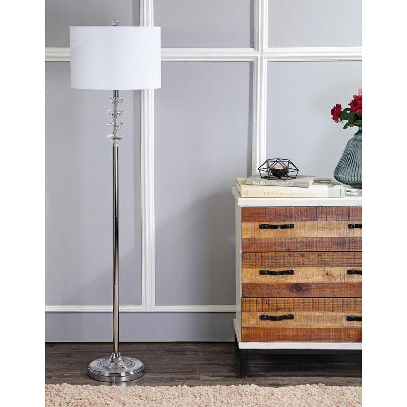 Arc 60.5" White Cotton and Crystal LED Floor Lamp