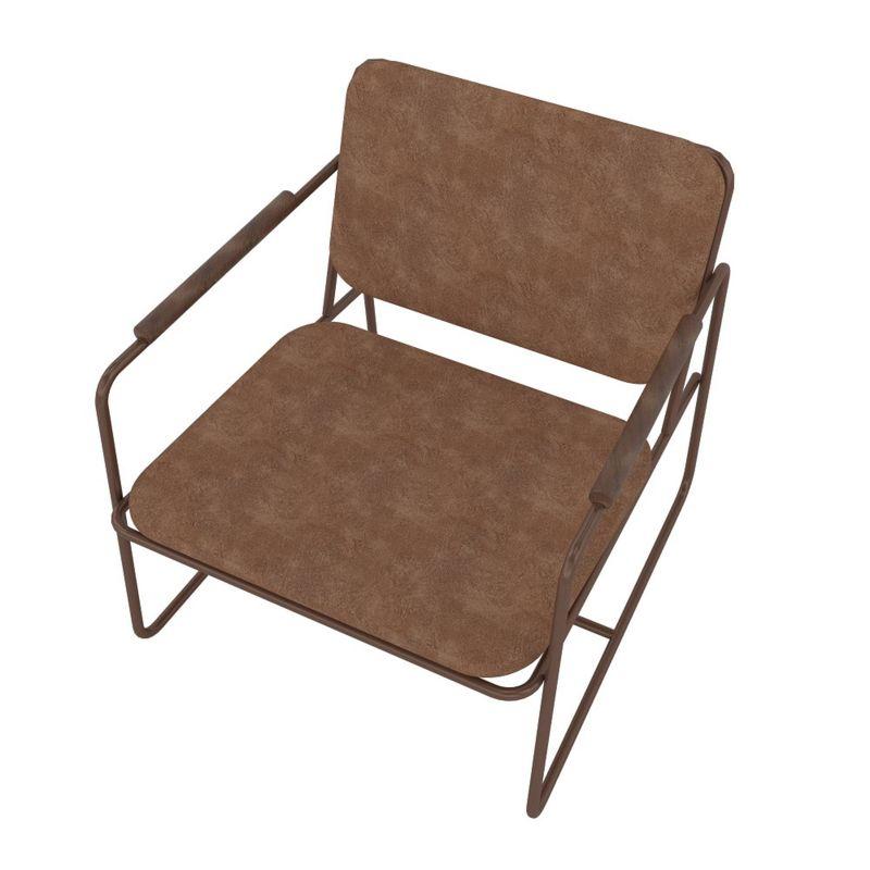 2.0 Whythe Low Accent Chair Corten - Manhattan Comfort: Upholstered, No Assembly, Steel Legs