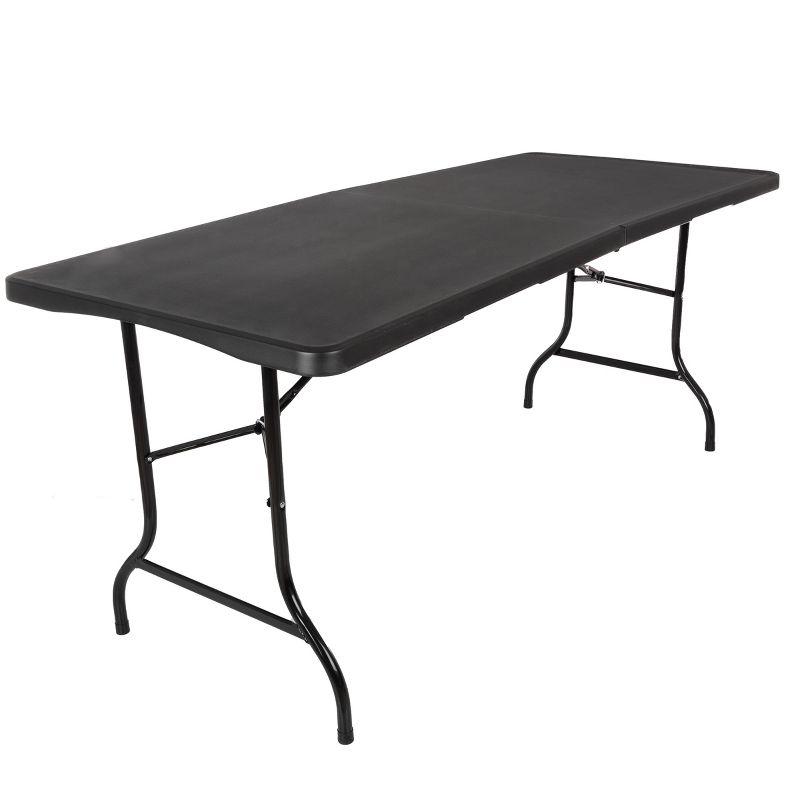 Hasting Home Adjustable Folding Table - Plastic Utility Tabletop