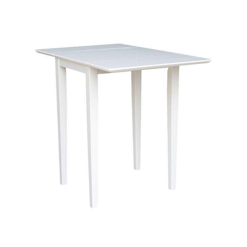 White Parawood Extendable Drop Leaf Dining Table