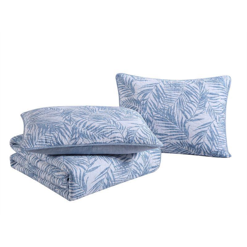 Blue Canal Full Cotton Reversible Quilt Set