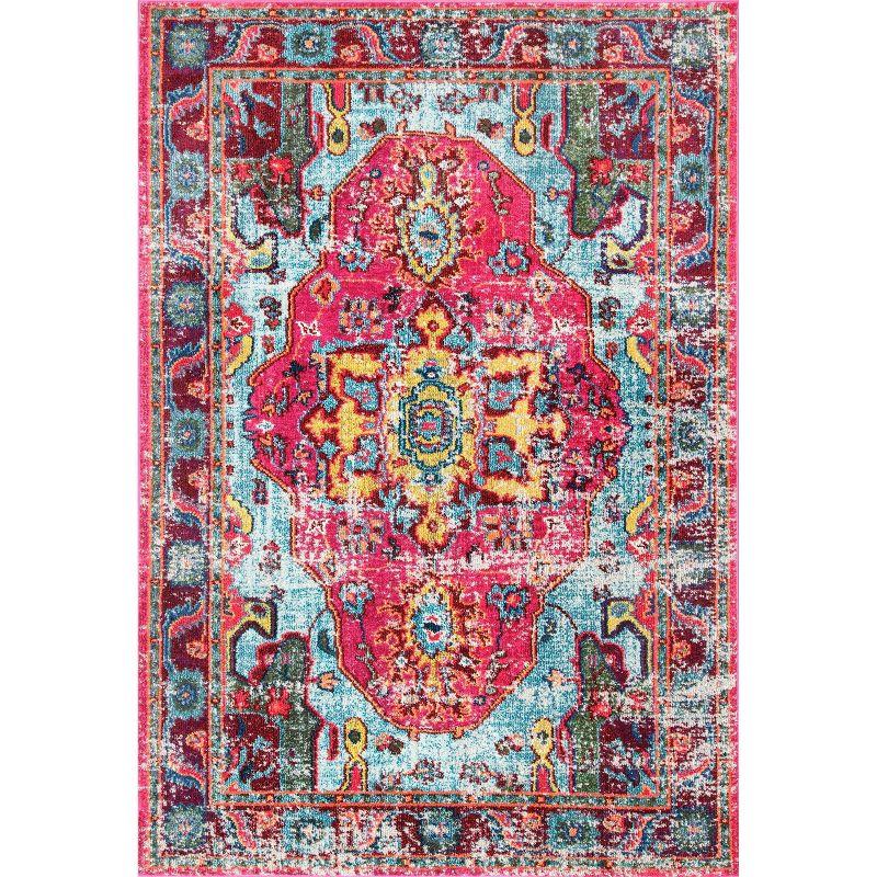 10'x14' Vintage Corbett Area Rug Silver - nuLOOM: Traditional Medallion, Low Pile, Machine Made, Indoor Use
