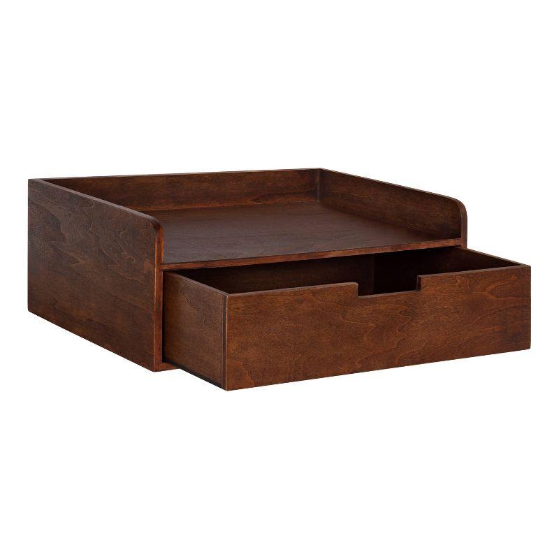 18" x 12" x 6.5" Kitt Floating Shelf Side Table Walnut Brown - Kate & Laurel All Things Decor
