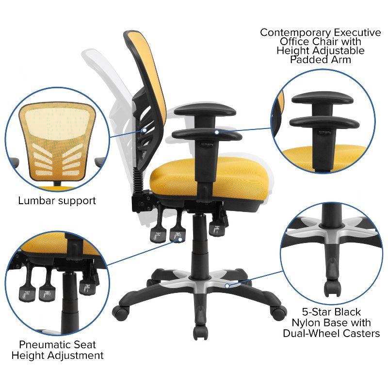 Flash Furniture Mid-Back Mesh Multifunction Executive Swivel Ergonomic Office Chair with Adjustable Arms