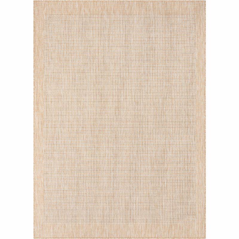 Ivory Synthetic Flat Woven 8' x 10' Indoor/Outdoor Rug