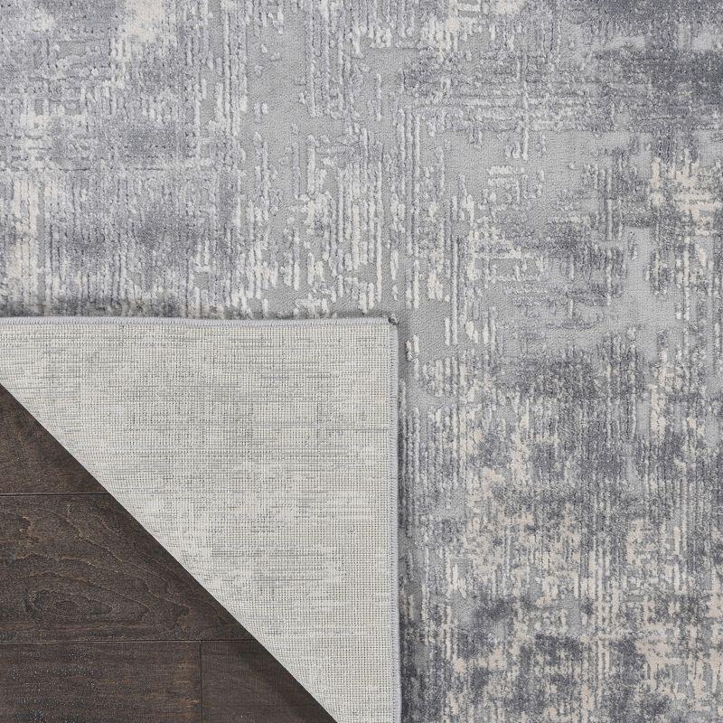 Nourison Rustic Textures Abstract Indoor Area Rug Ivory/Silver 2'2" x 7'6"