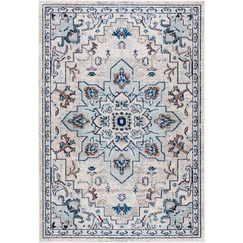Madison MAD473 Power Loomed Indoor Area Rug - Ivory/Light Blue - 8'x10' - Safavieh
