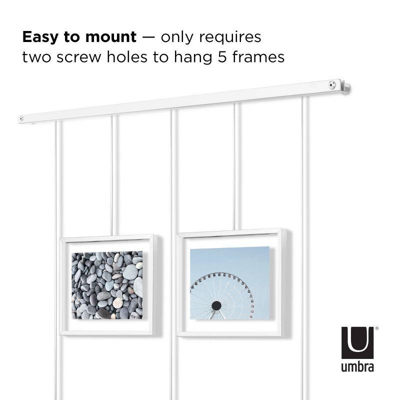 Umbra 27.38" x 26" Exhibit Gallery Multiple Images Display Frame White: Modern Wall-Mounted Steel, Holds 5 Photos