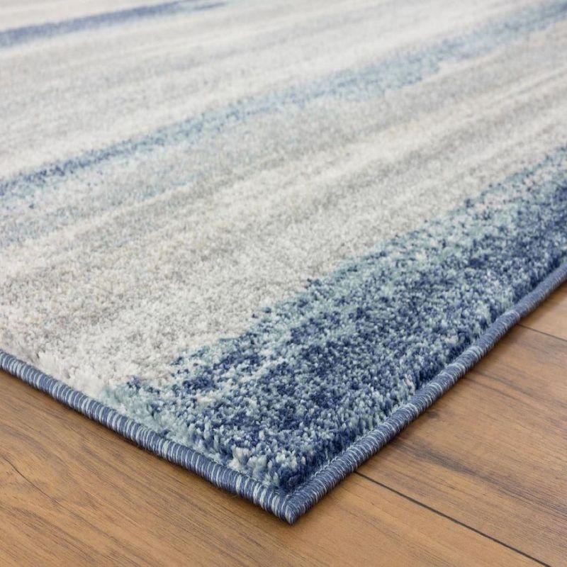 Abstract Blue Visions 5' x 7' Easy-Care Synthetic Area Rug