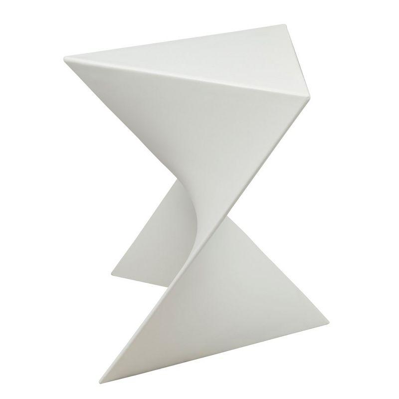 Vibrant White Polycarbonate Triangular Vanity Stool