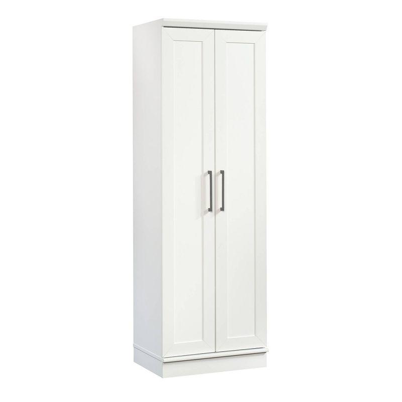 Soft White MDF Lockable Cabinet with 4 Adjustable Shelves