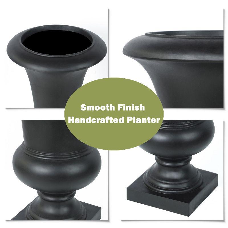 LuxenHome 22.75" H Slim MgO Urn Planter Black