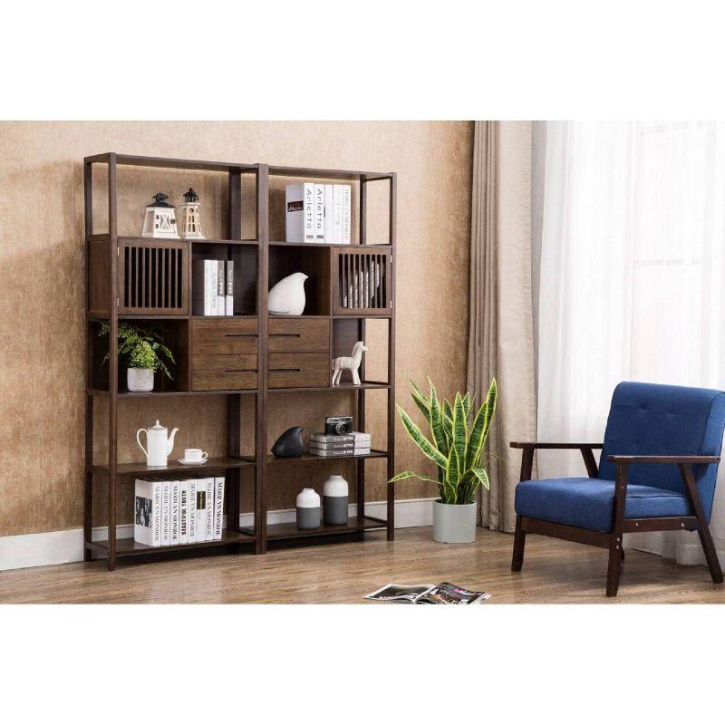 Selma Bamboo Bookcase Right Facing Spindle Cabinet - Boraam