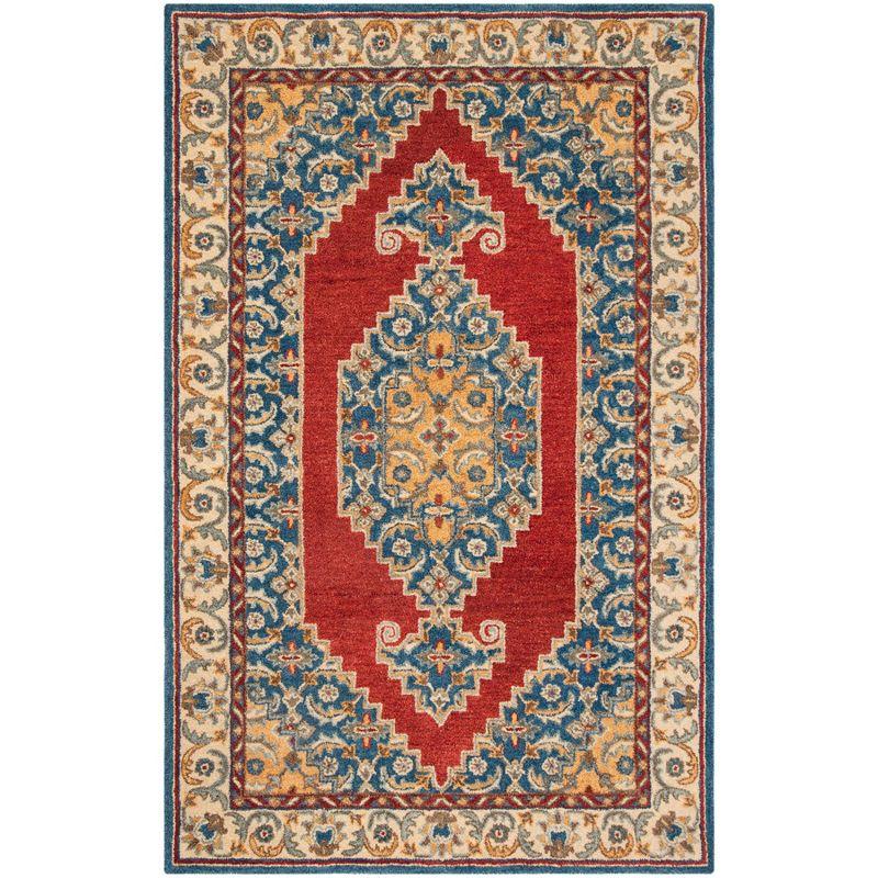 Antiquity AT505 Hand Tufted Area Rug - Blue/Red - 4'x6' - Safavieh.