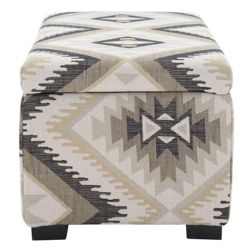 Small Tribal Design Linen Storage Bench with Birch Wood