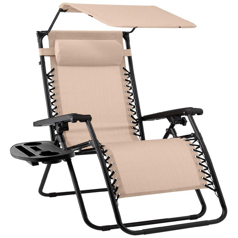 Sand Folding Zero Gravity Lounger with Cushions and Arms