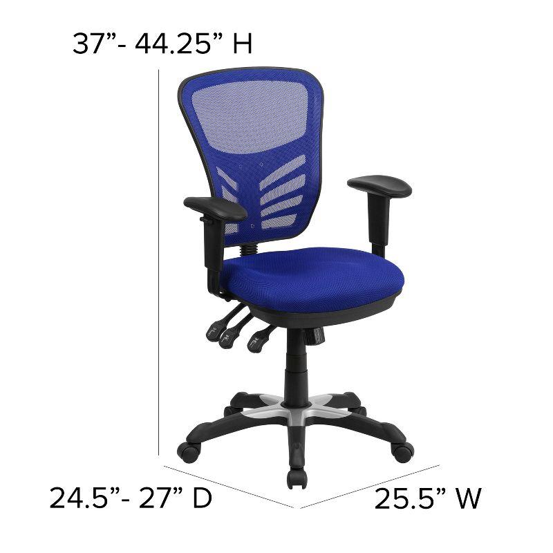 Flash Furniture Mid-Back Mesh Multifunction Executive Swivel Ergonomic Office Chair with Adjustable Arms