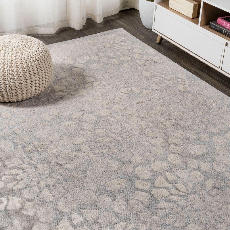 Roma Gray Geometric Tile Synthetic Area Rug