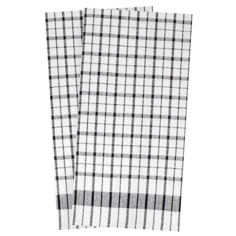 Black and White Checkered Cotton Kitchen Towel Set