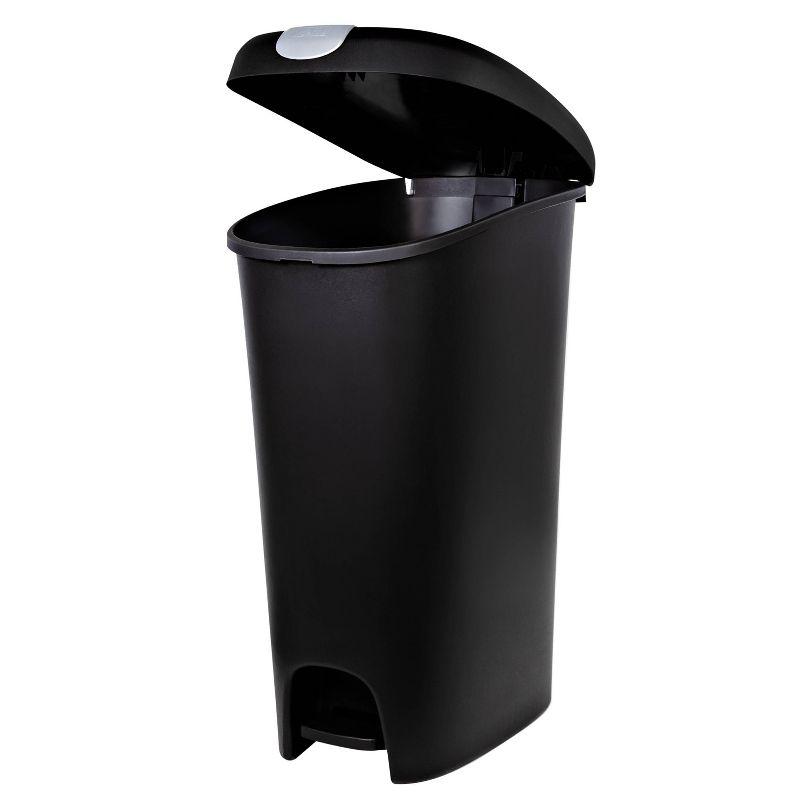 Hefty 12.3gal Slim Step Trash Can with Locking Lid Black