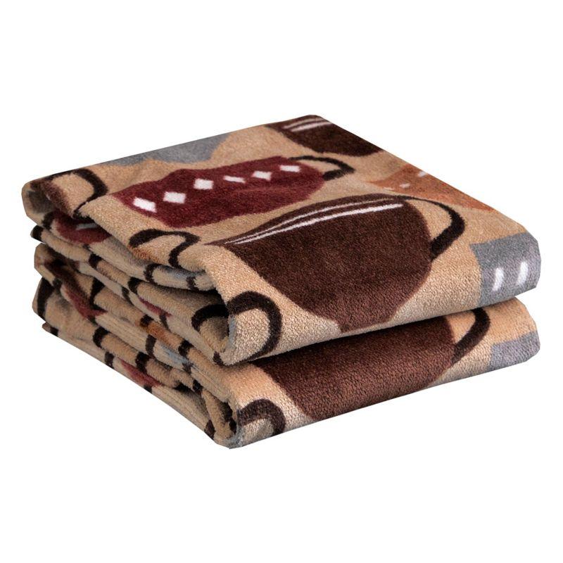 Coffee Print Brown Cotton Kitchen Towel Set