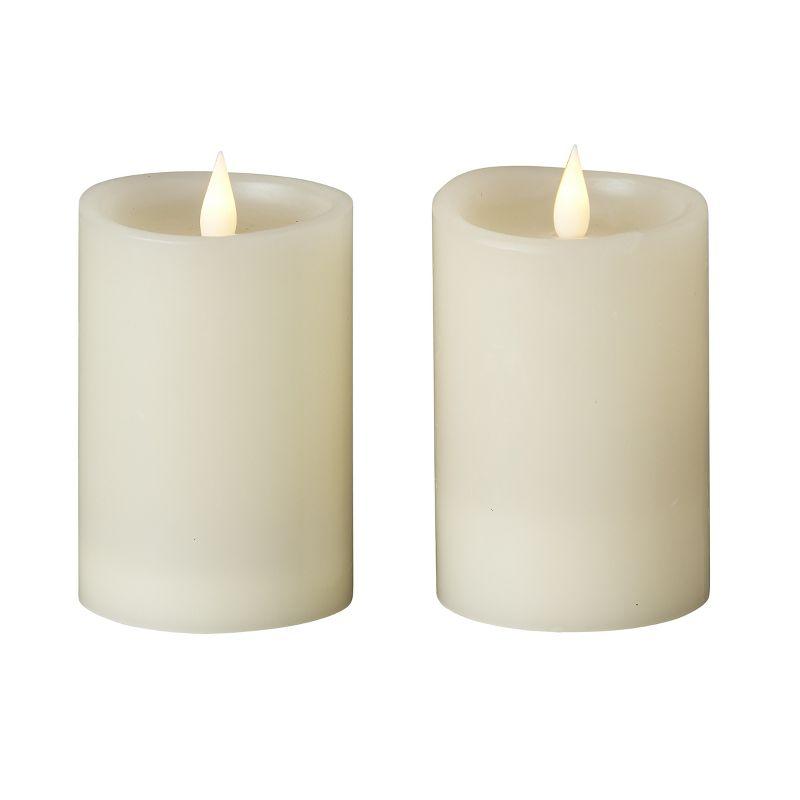 Ivory Flameless Christmas Candle Set with Real Wax Finish