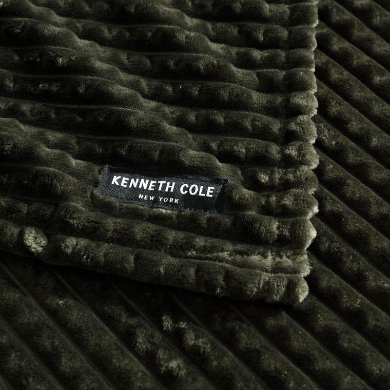 Kenneth Cole Textured Solid Plush Throw Blanket