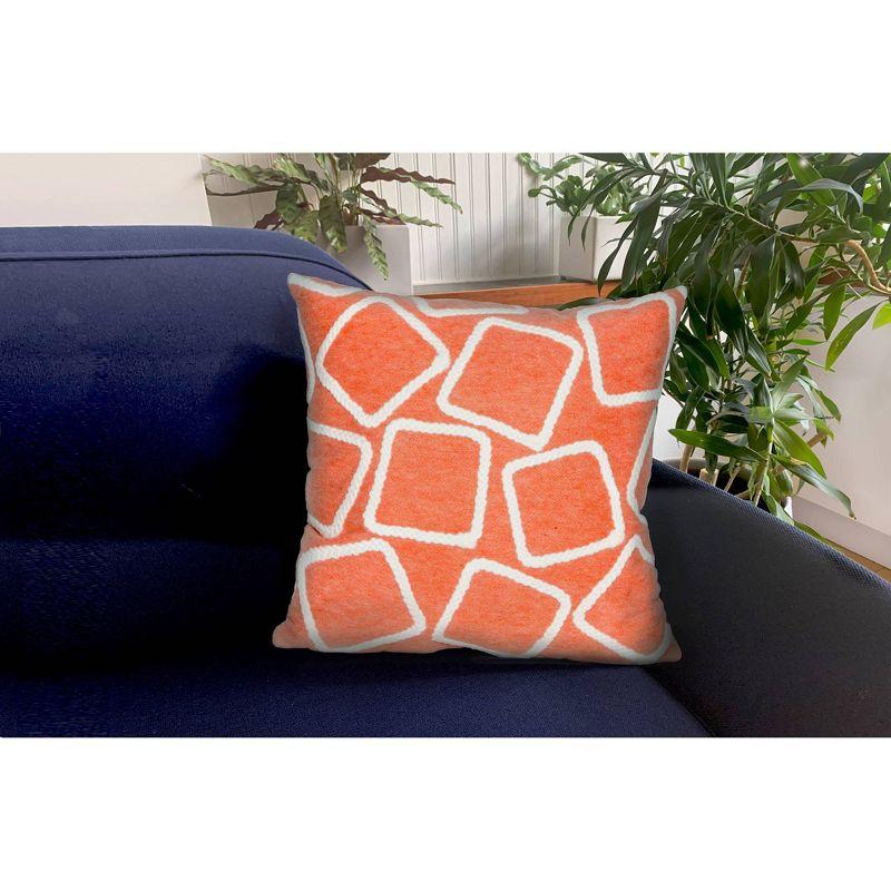 20" Square Embroidered Geometric Indoor/Outdoor Pillow