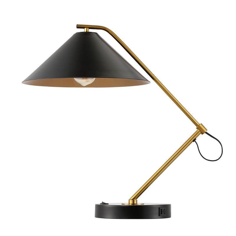 Moseby Table Lamp W/ USB Port - 21 Inch Height - TBL4459 - Black/Brass - Safavieh
