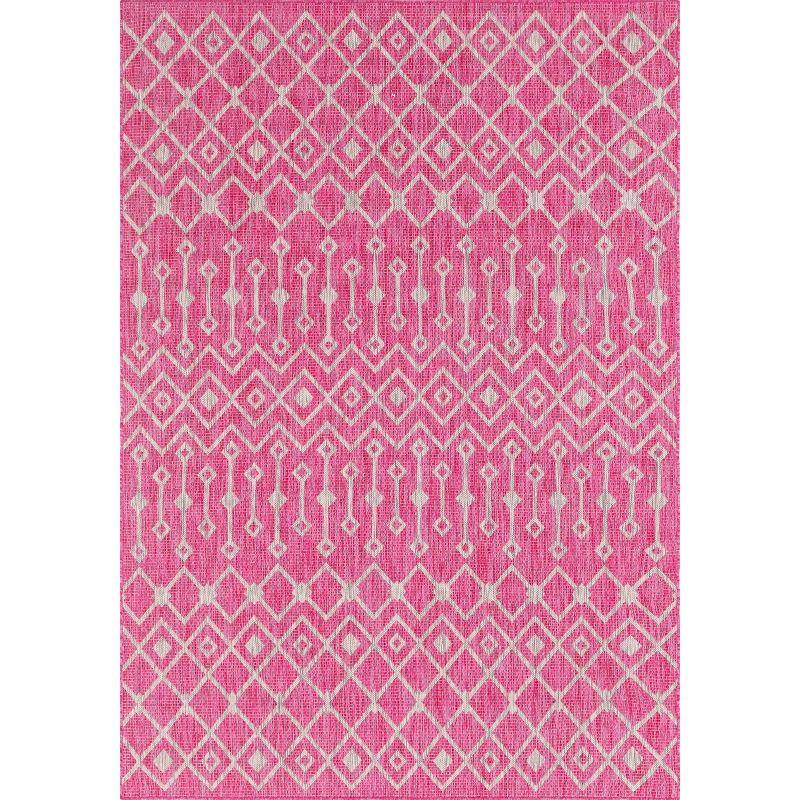 Unique Loom 7' 1 x 10' 0 Rectangle Indoor/Outdoor Trellis Fuschia Area Rug