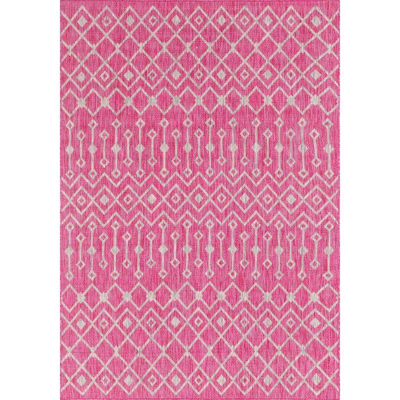 Unique Loom 7' 1 x 10' 0 Rectangle Indoor/Outdoor Trellis Fuschia Area Rug