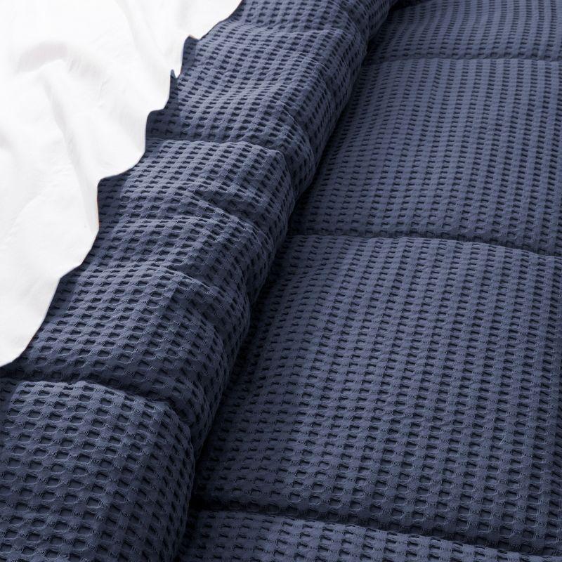 Mills Waffle Navy Twin Comforter Set - Levtex Home