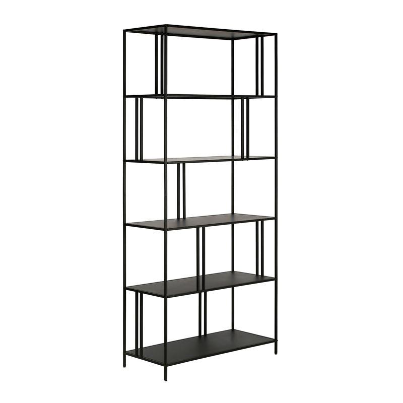 Industrial Blackened Bronze 5-Tier Staggered Bookcase