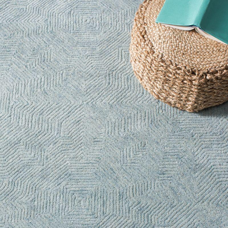 Ikat IKT506 Hand Tufted Area Rug - Aqua - 5'x8' - Safavieh