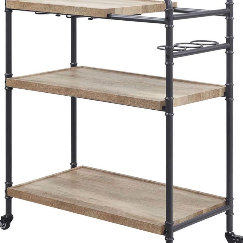 Brantley 30" Bar Serving Carts Oak and Sandy Black - Acme Furniture