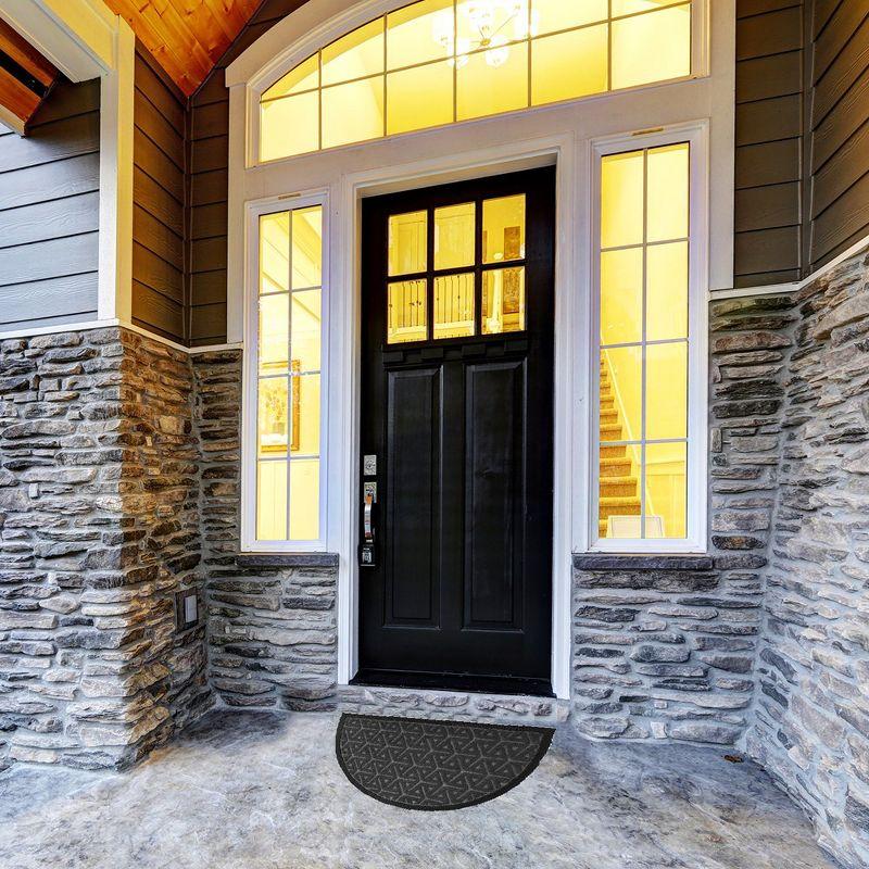 Evideco Outdoor Mat Wilson Half Round Front 30 in. x 18 in. Non-Slip Door Mat