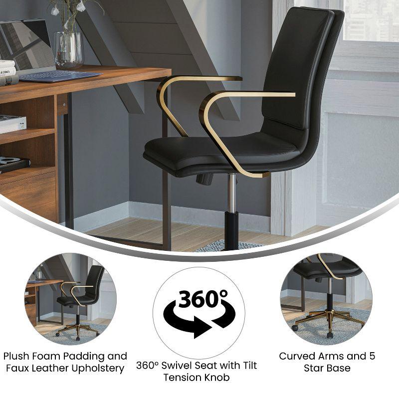 Flash Furniture Mid-Back Designer Upholstered Swivel Executive Office Chair with Armrests by Flash Furniture