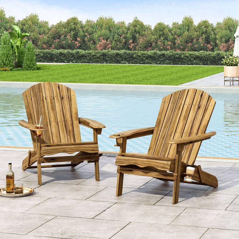Highland Dunes Mccombs Solid Wood Folding Adirondack Chair (Set of 2)