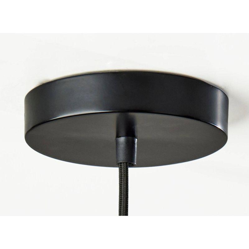 Adesso Amalfi Pendant Black: UL Listed, 15" Dome Rope Shade, Dimmable, Metal Body