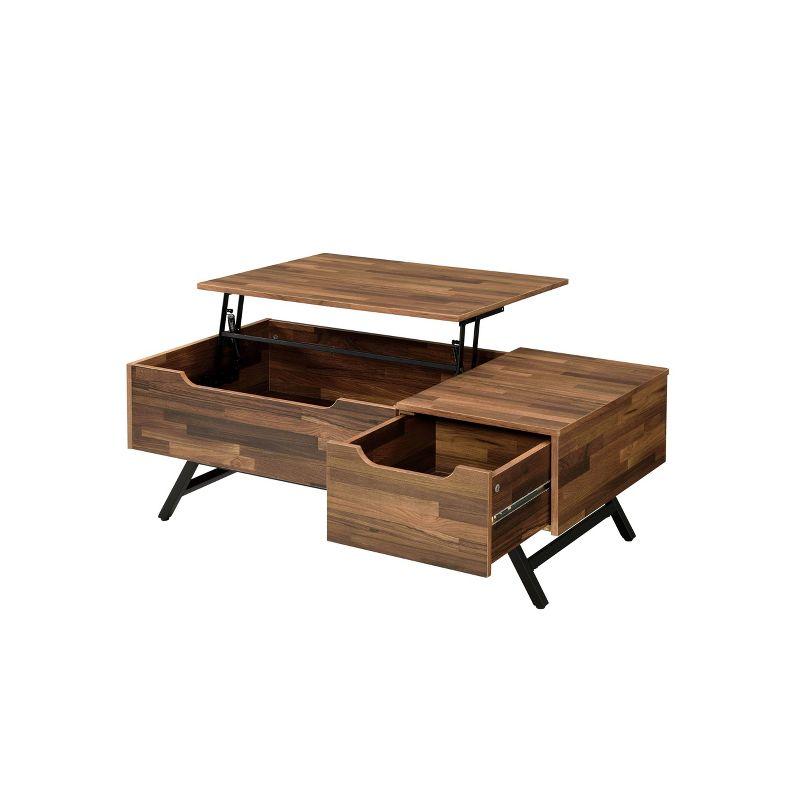 Throm Coffee Table with Lift Top Walnut - Acme Furniture: Metal Frame, Paper Veneer Top, Spot Clean