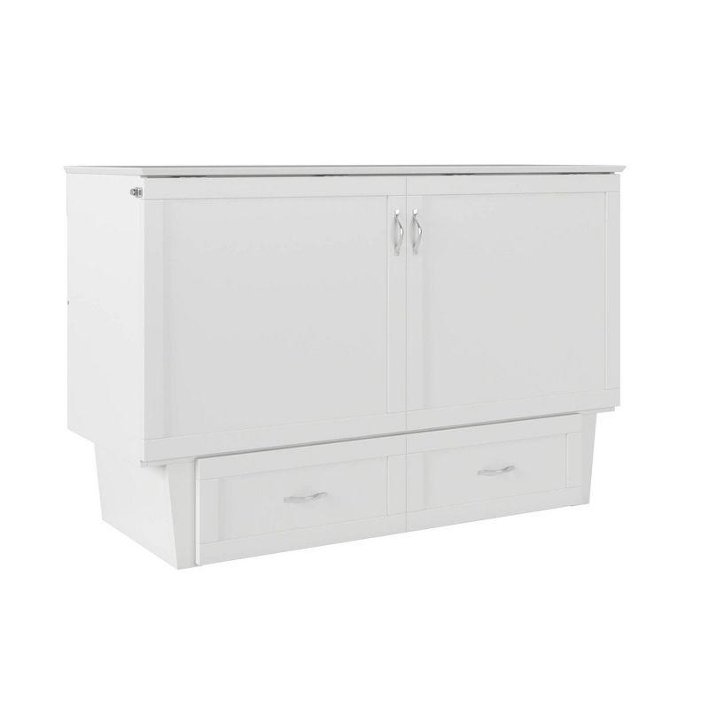Queen Monroe Murphy Bed Chest with Memory Foam Mattress & USB Charger - AFI