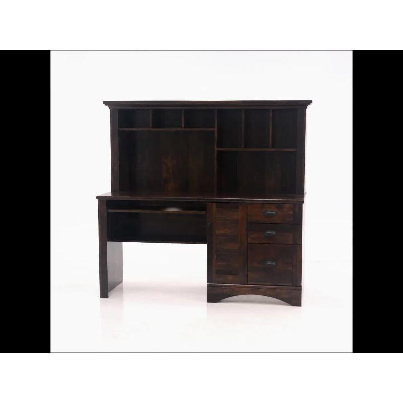 Harbor View Computer Desk with Hutch Cherry - Sauder