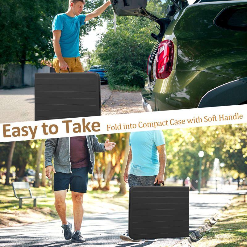 SKONYON Outdoor Picnic Table with Bench Set for BBQ, Camping, Patio, White