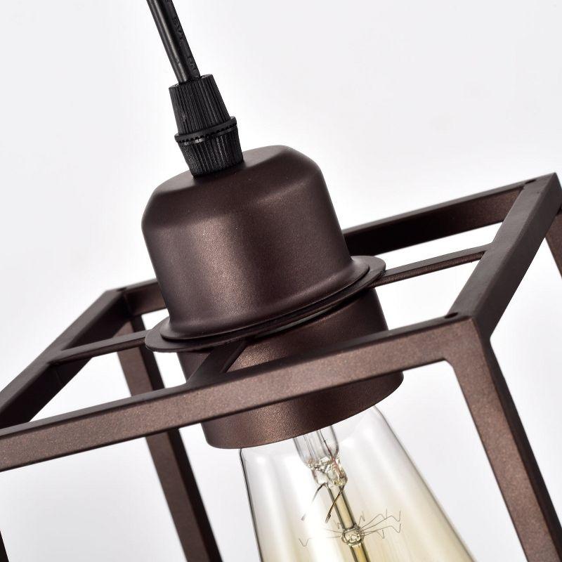 Chloe Lighting Ironclad Industrial 1 Light Oil Rubbed Bronze Mini Pendant Ceiling Fixture 6" Wide