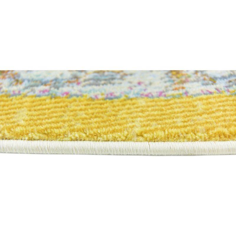 Unique Loom Baracoa Collection Area Rug - Prado (6'  Round Yellow/Ivory)