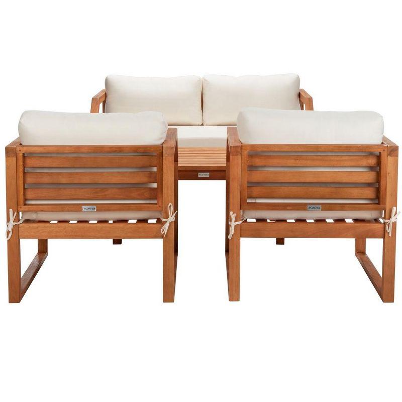Dren 4 Piece Living Set - Indoor/Outdoor - PAT7067 - Natural/Beige - Safavieh
